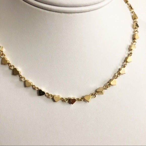 Icing Heart Statement Necklace Gold Tone - Picture 3 of 6